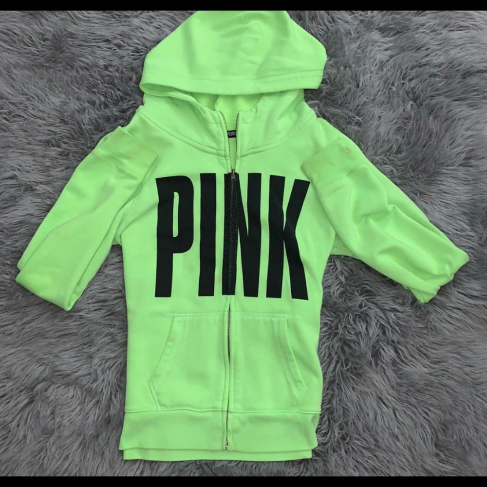 PINK neon green hoodie